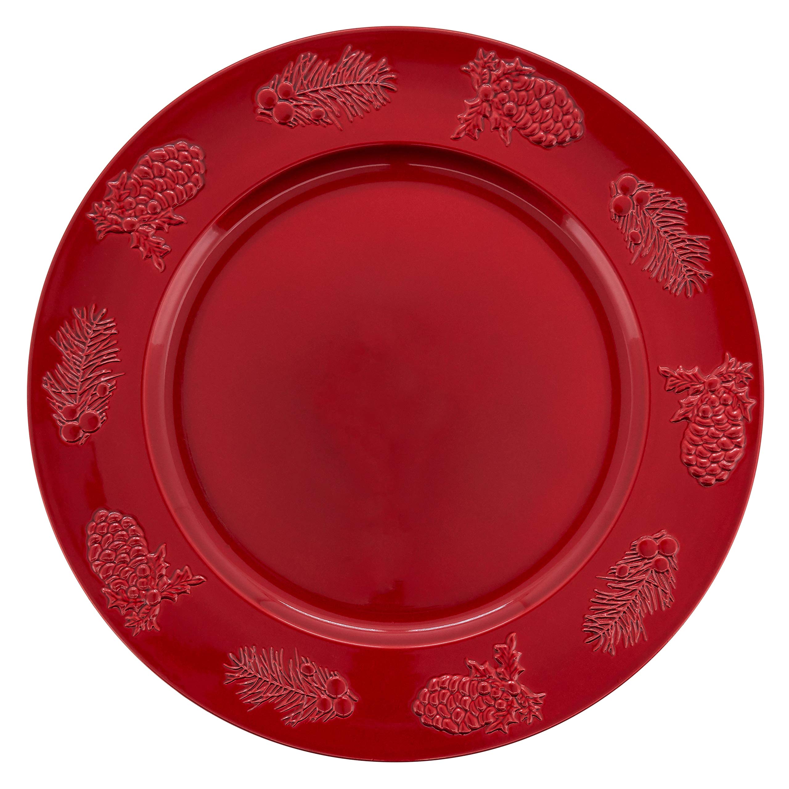 Holly Berry Design Charger Plates (Set of 4)