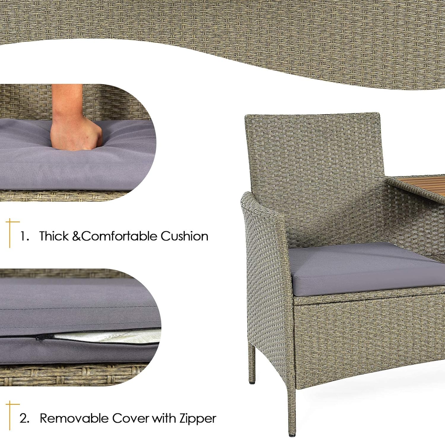 Detaljno view of loveseat construction elements.