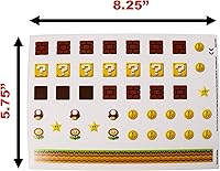 Vista 4 de Paladone Super Mario Bros Tech Decals, 4 hojas de calcomanías de vinilo para funda de teléfono, laptop y más