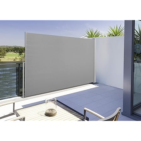 Seitenmarkise für Balkon und Terrasse, mit Bodenmontage, Sichtschutz