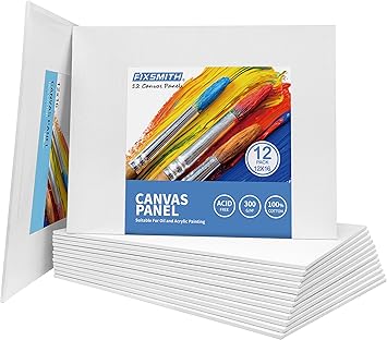 Amazon.com: FIXSMITH Painting Canvas Panels - 12x16 Inch Canvas Board ...