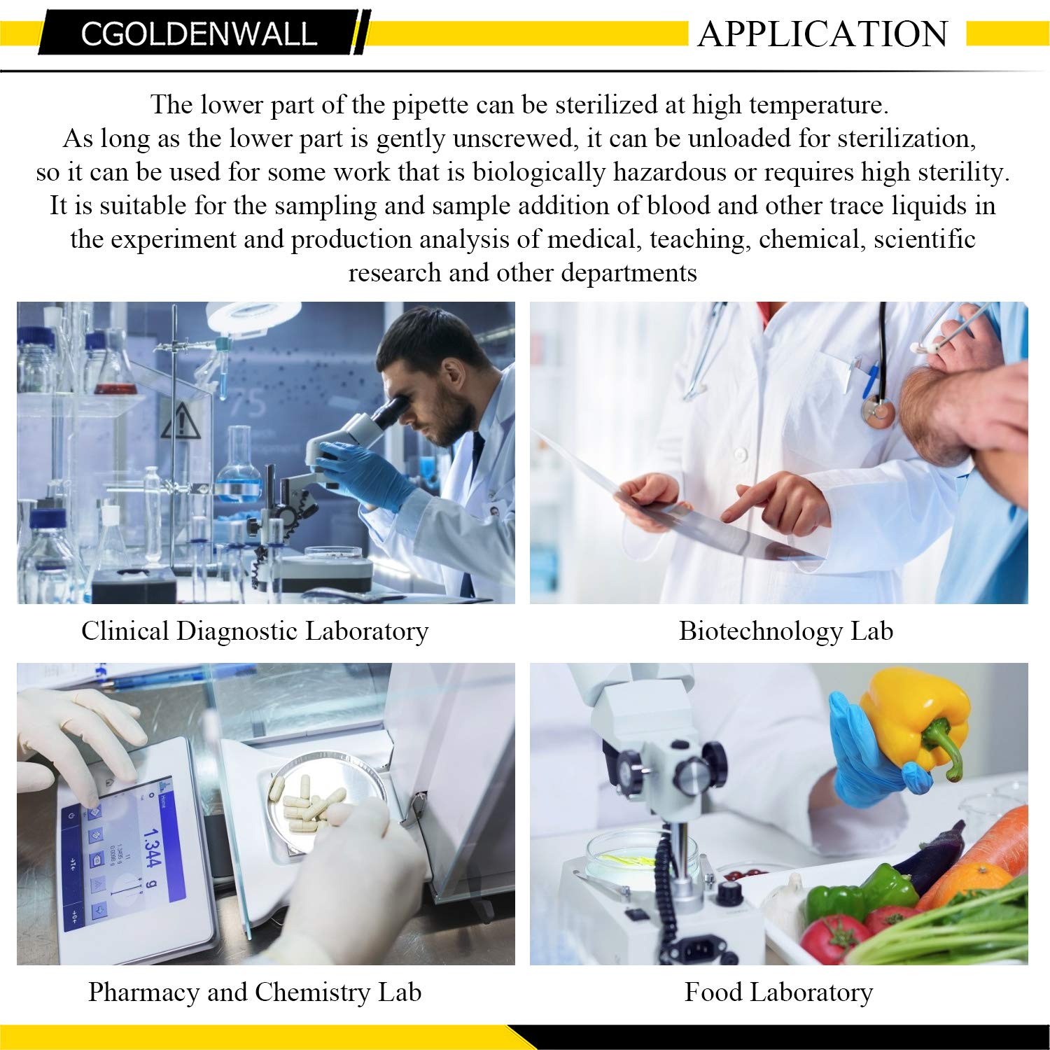 CGOLDENWALL Laboratorio Micropipette Pipeta Ajustable Manual Pipetter Pipetter Pipetter Ajustable y Volumen Fijo Monocanal Pantalla de cuatro dígitos (A10, 0.5-10ul)