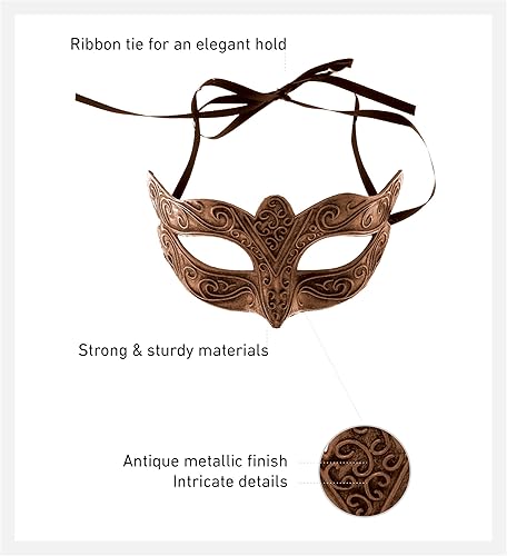 Miniatura 2 de Máscara fantasma veneciana metálica Steampunk