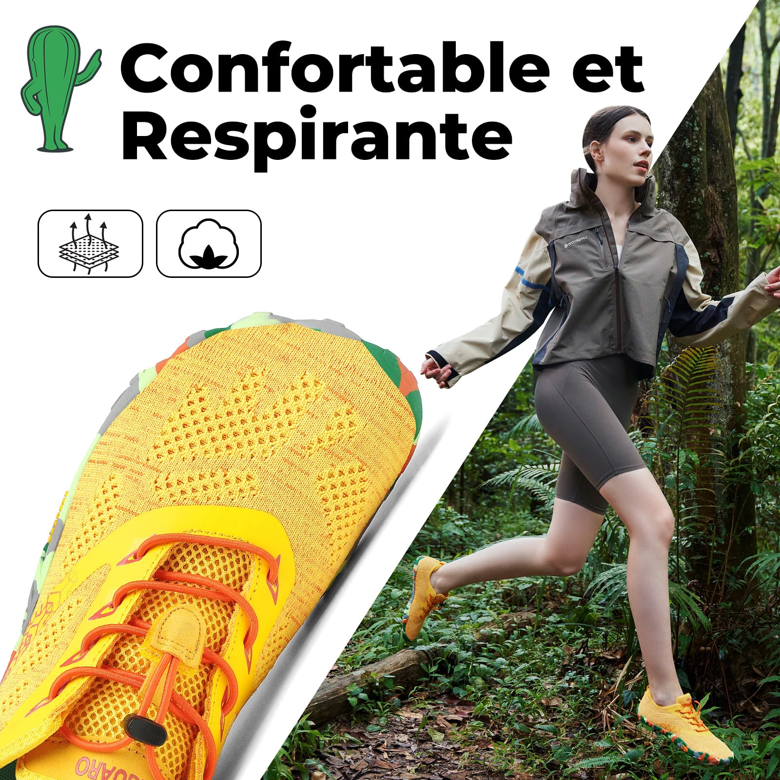 SAGUARO Chaussures Minimaliste Homme Femme Barefoot Shoes Chaussures Pieds Nus Antidérapantes Barefoot Chaussures de Trail Chaussure Randonnée pour Semelle Zero Drop EU GR.36-48