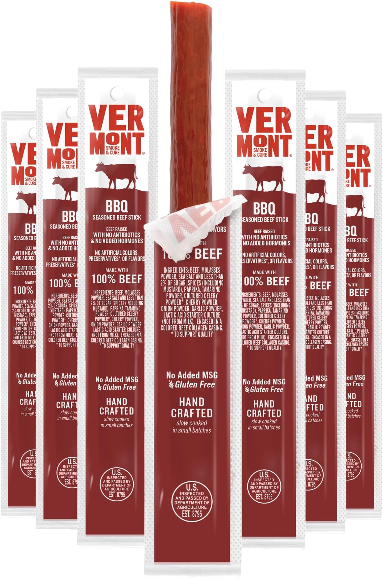 BBQ Seasoned Beef Sticks, Gluten Free, 1 Ounce (Pack of 24)