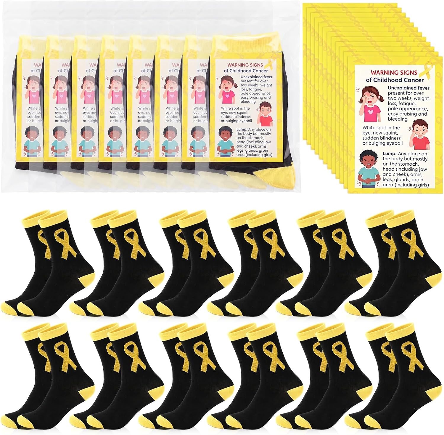 Childhood Cancer Awareness Socks Gifts Bulk Gold Ribbon