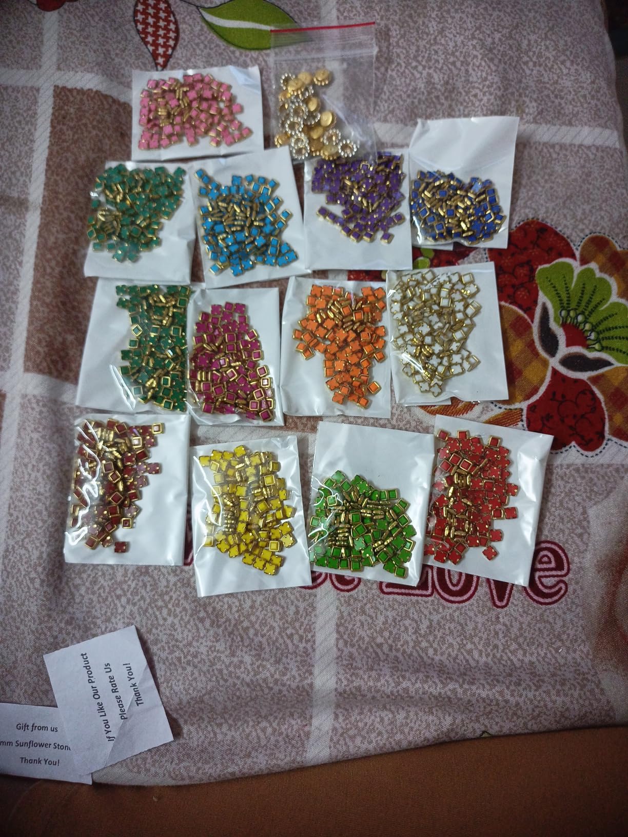 Square Ceramic Kundan Beads for Aari Work & Jewelry Making – 4x4mm, 20g/50g/100g Packs