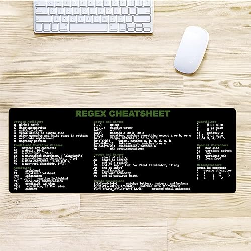 Miniatura 3 de Desarrollador, Programador, Administrador de TI Referencia Rápida Extra Grande Mouse Pad Regex Cheat Sheet Alfombrilla de escritorio para Sys Admin,