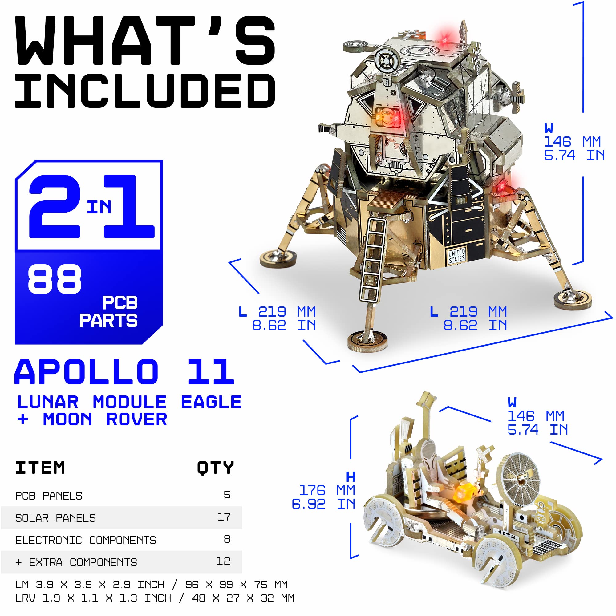 Geeek Club DIY Science Kit - 88-Piece Apollo 11 Electronic Science
