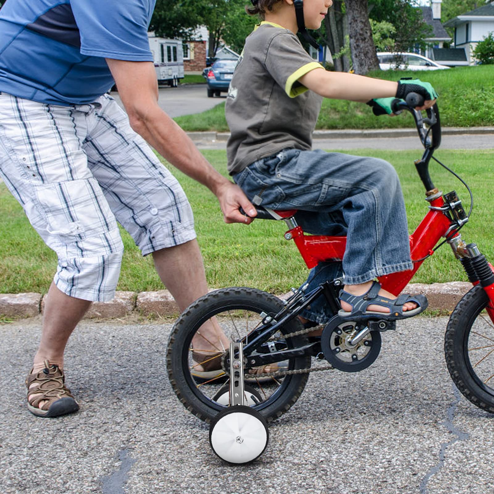 Stabilisateurs De Vélo Pour Enfants - Roues Avec LEDs Clignotantes - Compatibles Vélos 12 à 20 Pouces (30,5 à 50,8 Cm)