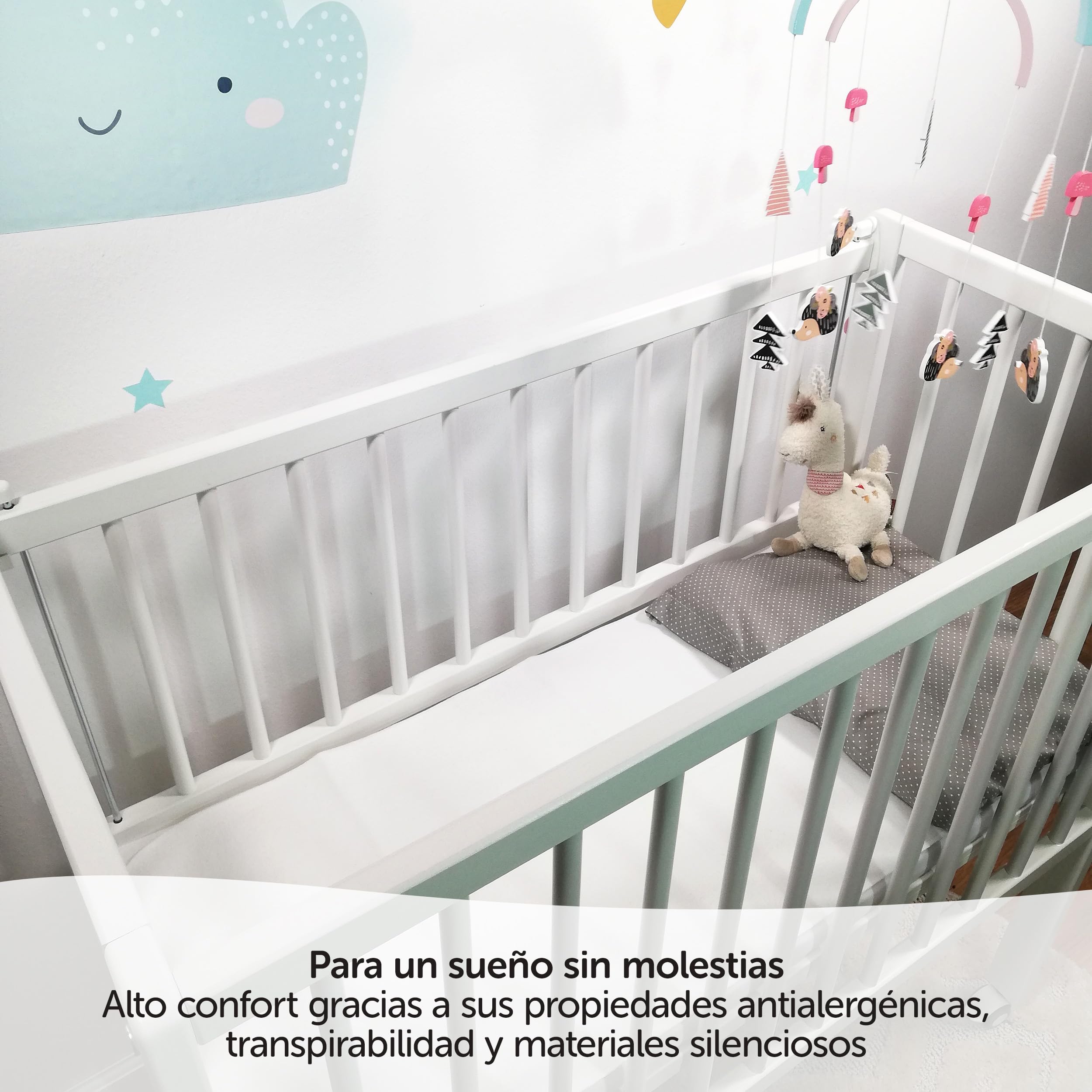 MAKIAN Protector Colchon Minicunas 40x90 cm Impermeable | Funda Protectora para Bebés de Algodón Homologado por Oeko-Tex® - Cubrecolchón Higiénico Ideal para Recién Nacidos - Blanco