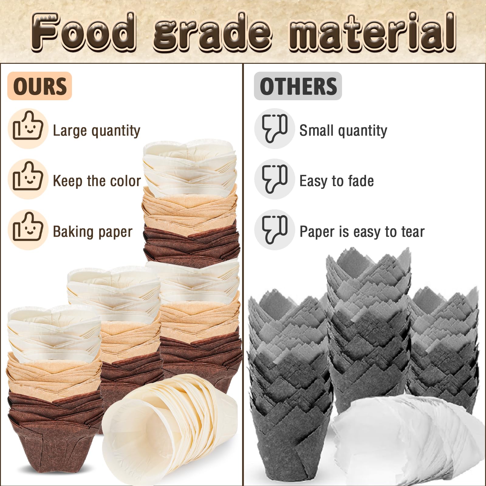 Gejoy Lot de 300 moules à cupcakes en papier - Pour fête, fête prénatale, mariage, anniversaire, Noël - 3 couleurs