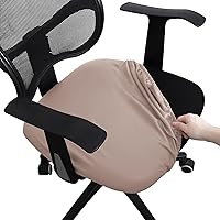 Vista 11 de Shukii Funda impermeable para silla de escritorio de oficina, funda de piel sintética, elástica, giratoria, para silla de computadora, protector