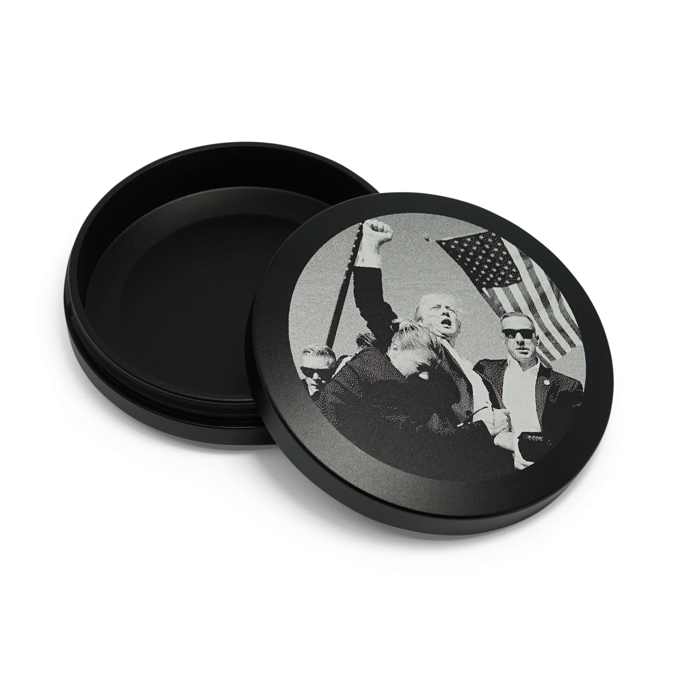 Metal Zyn Can | Aluminum Nicotine Pouch Container | Airtight Slim EDC Pocket Tin | Snus & Dip Can | Patriotic Engraved Edition (Fist-Pump)