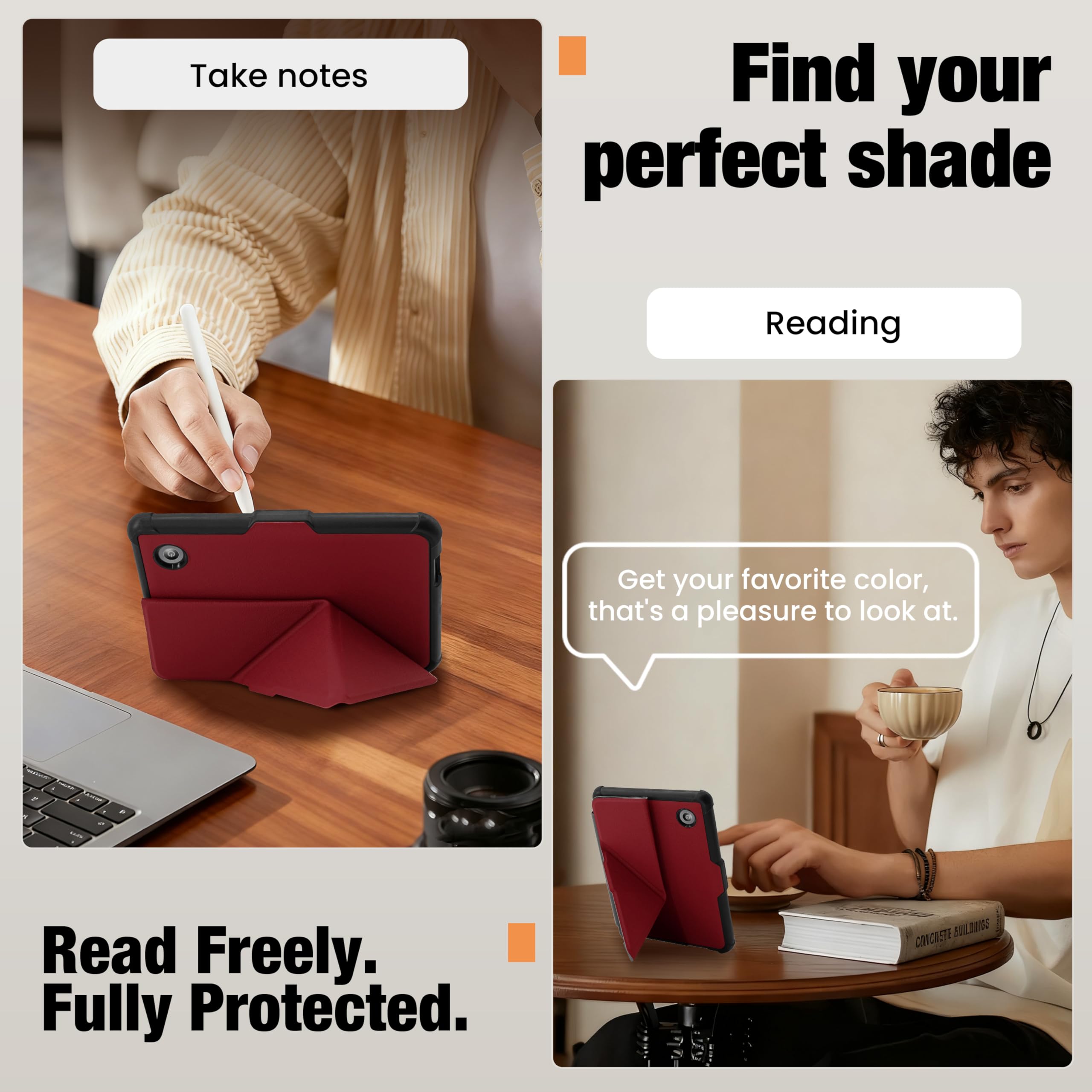 Funda para Kobo Clara Colour (2024)/Clara BW (2024)/Clara 2E - Funda de 6 pulgadas con soporte de origami y encendido y apagado automático, incluye protector de pantalla, compatible con modelo N367 — view 7
