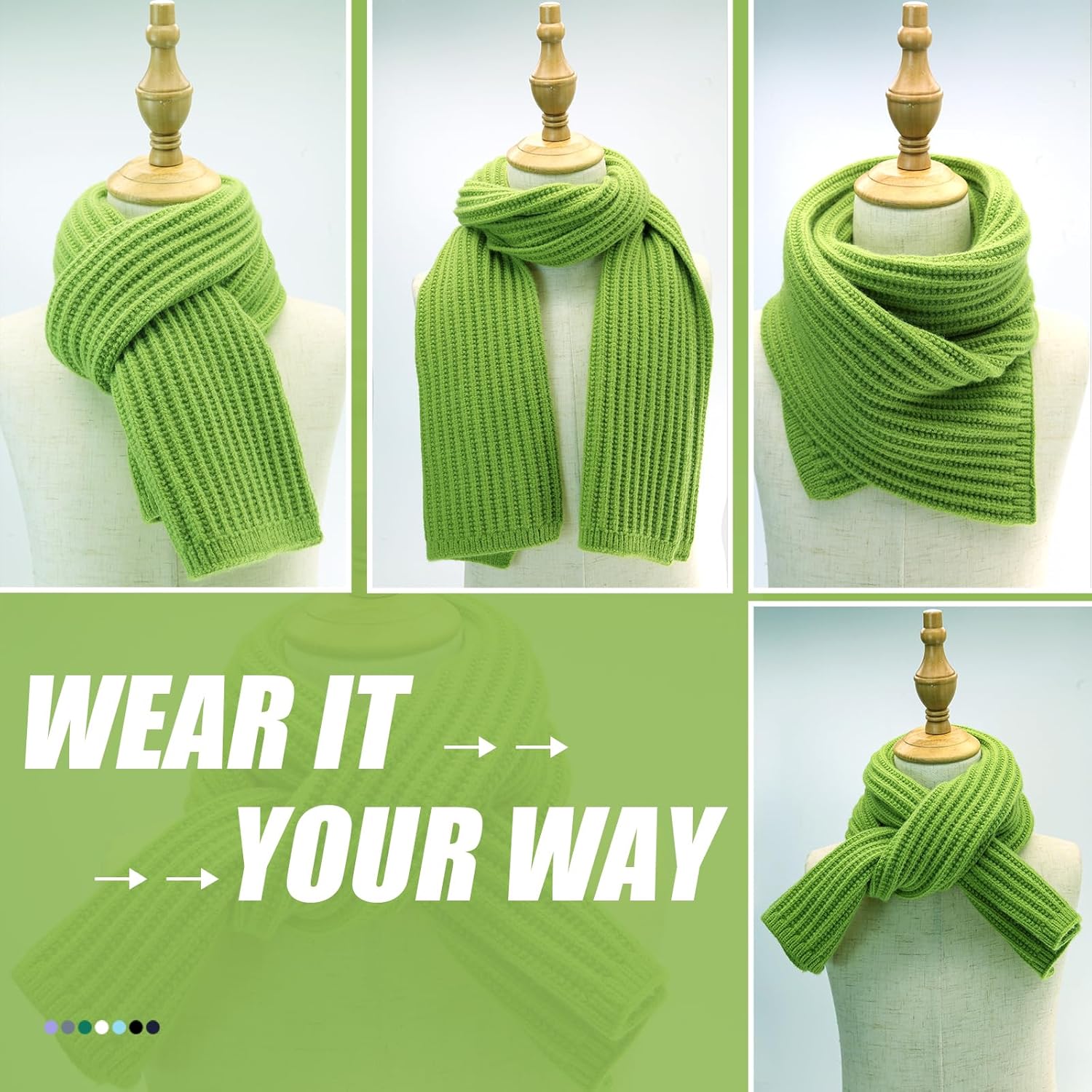 Toddler Scarf Warm Knit Kids Neck Warmer Soft Stretch Baby Winter Scarves for Boys Girls - Image 2