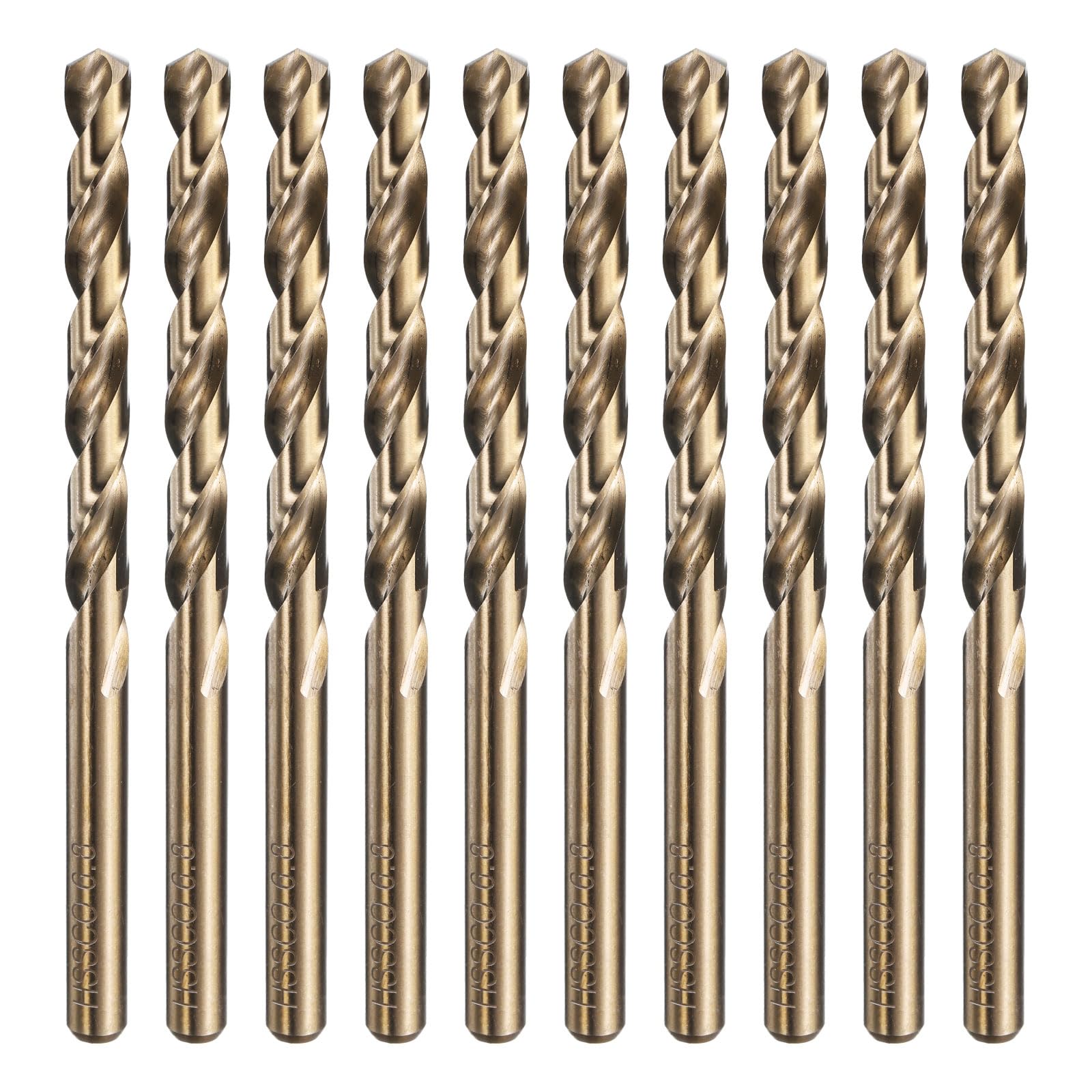 HARFINGTON 10 brocas helicoidales M35 de cobalto de 6,8 mm de diámetro, broca métrica de acero de alta velocidad con revestimiento de titanio para taladrar metales duros, acero inoxidable, aleación de