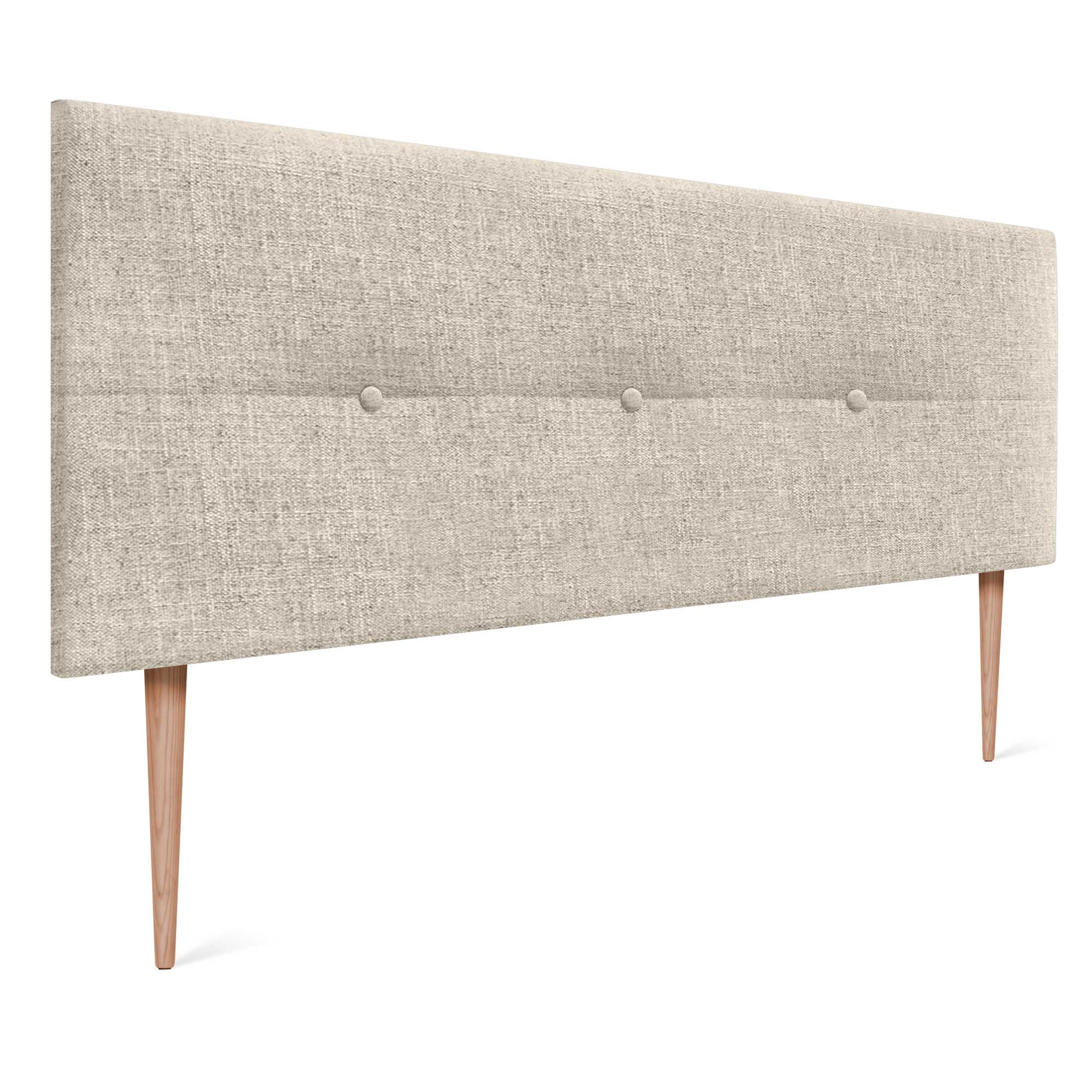 DHOME Cabecero de Lino Natural con Botones Cabezal Tapizado Cama Dormitorio Moderno Top Trending (Lino Beige, 160x50cm (150/​160))