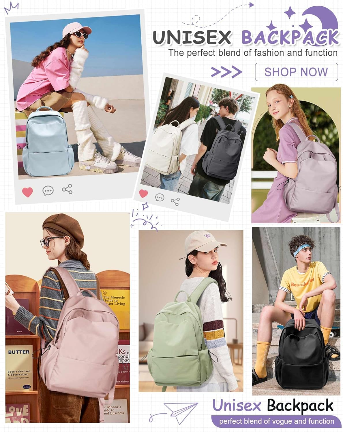 School Backpack for Teens Middle High School Backpack Large Bookbag Gray Book Bag for Girls Boys Teenagers Mochila Escolar para Ni��os Adolescentes - Image 2
