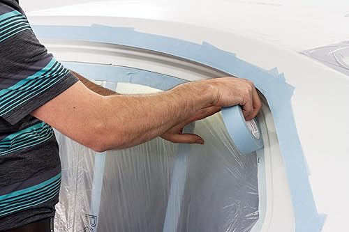 Miniatura 4 de FrogTape 105328 - Cinta adhesiva de grado de rendimiento de temperatura moderada, color azul claro, 250 unidades, 1.417 in x 180.4 ft, 4 rollos por