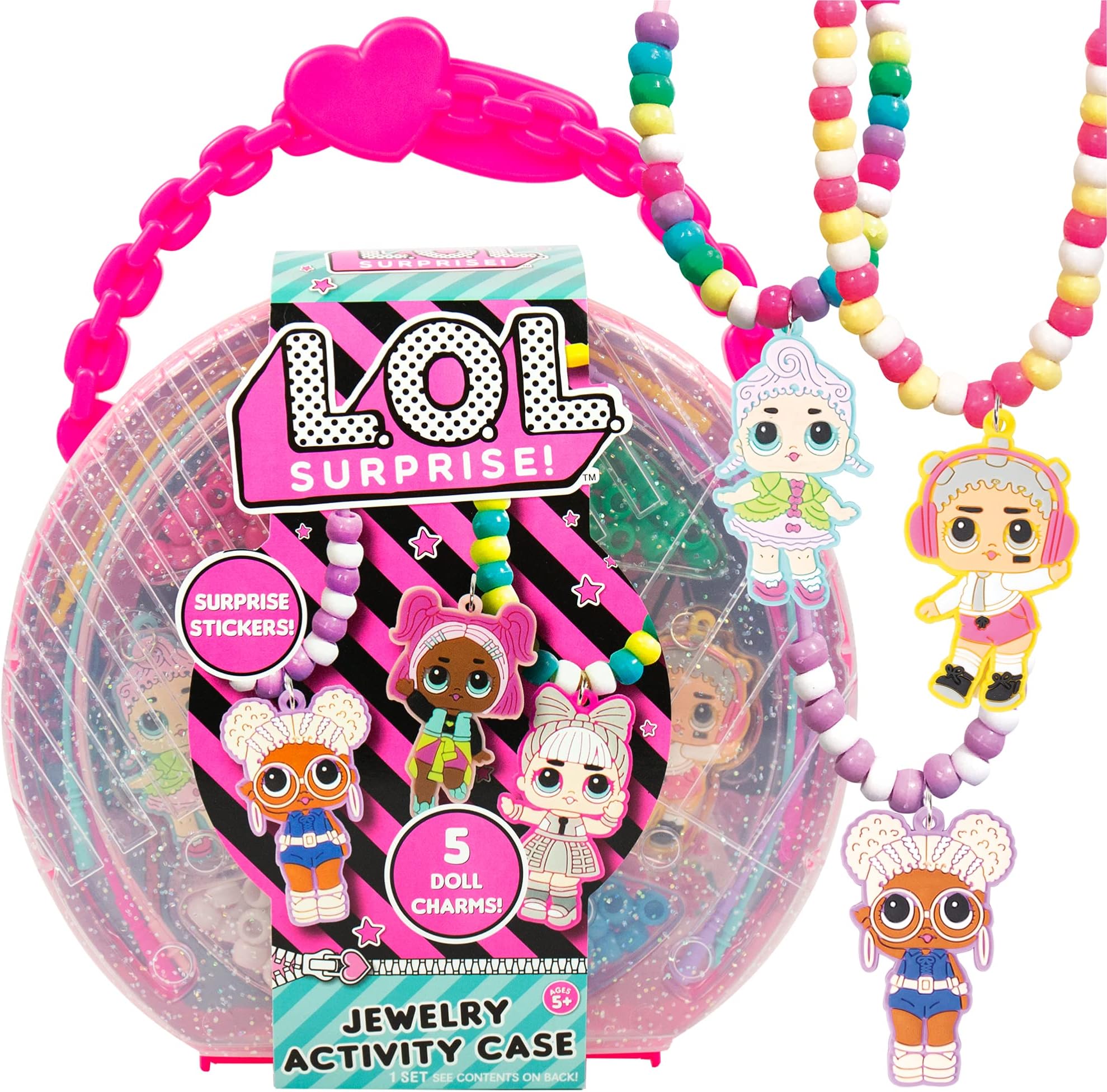 L.O.L. Surprise! Jewelry Activity Case, Create Custom Jewelry with 100+ Beads & Charms, DIY Kit for Kids Ages 6+