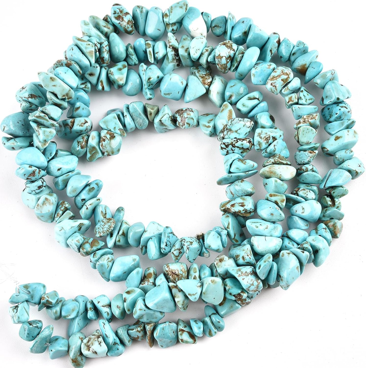 32 Inches 5-8mm Green Turquoise Chip Gemstones Free Form Tumbled Semi Precious Irregular Strand Drilled Stone Beads for Jewelry Making - Image 5