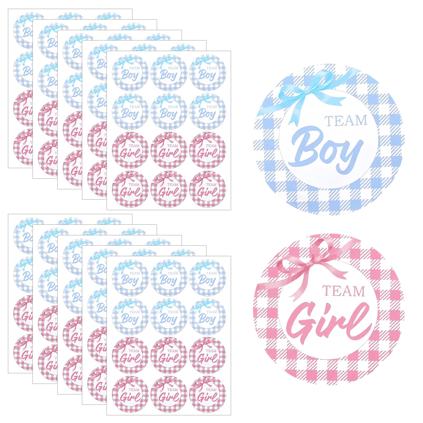 Tingliyi 120 Pcs Gender Reveal Stickers, Gender Reveal Decoration, Gender Reveal Games, Pink and Blue Bow Gender Reveal Stickers, Cupcake Toppers Voting Stickers Party Supplies