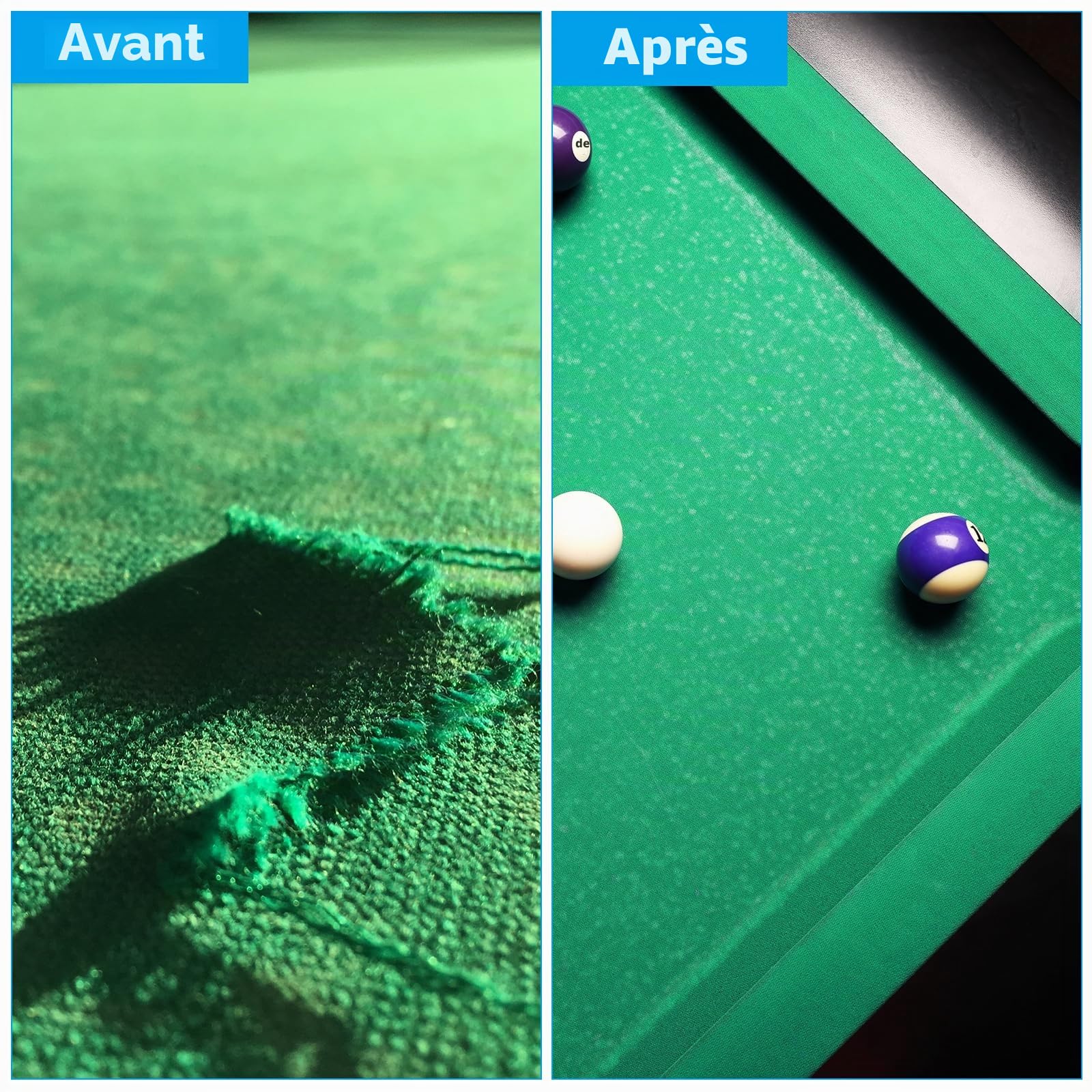 PATIKIL Tissu de Billard 7Ft, Feutre de Table de Billard Professionnel avec 6 Bandes de Feutre, Accessoires de Remplacement de Feutre de Billard pour Bars et Clubs, Noir
