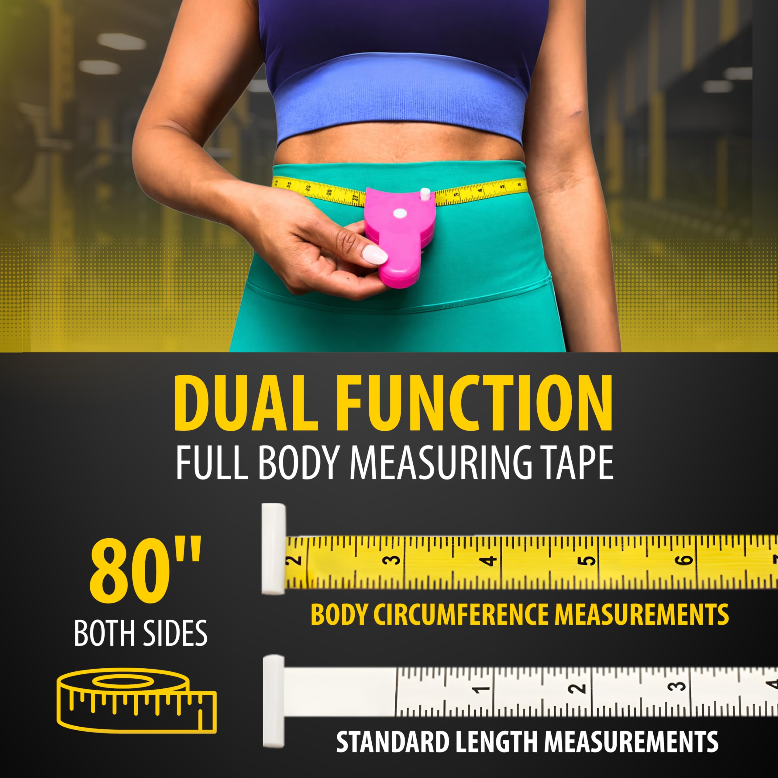 Perfect Body Tape Measure - 80 Inch Automatic Telescopic Tape Measure - Retractable Measuring Tape for Body: Waist, Hip, Bust, Arms, and More (Pink - 80 inch) — Amazon image 3