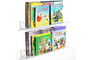 NIUBEE Kids Acrylic Bookshelves 24 inches: Floating Wall-mounted Nursery Bookshelves