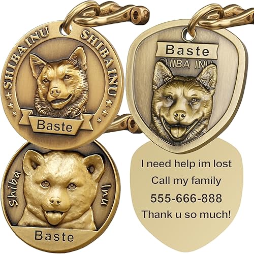 Miniatura 19 de Etiquetas para Perros Golden Retriever Personalizadas para Mascotas Etiqueta de Identificación de Nombre de Perro Grabada Personalizada de Cobre