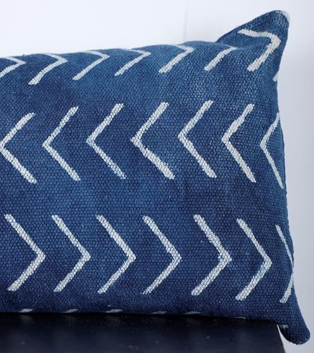 Miniatura 5 de Trade Star Funda de almohada 100% algodón índigo, funda de cojín gruesa, funda de cojín lumbar, funda de almohada lumbar, decoración hecha a mano,