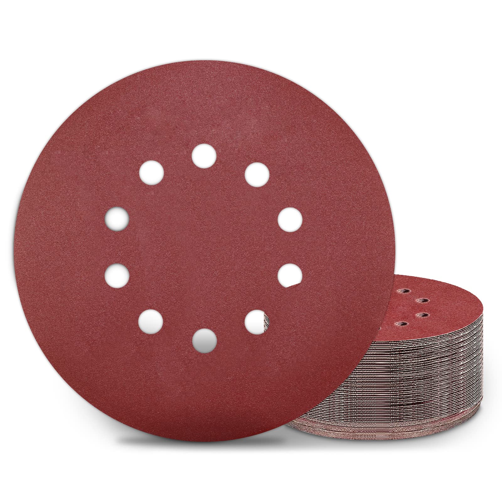 KONGMING 25 Pezzi Dischi Abrasivi 225 mm Grana 240 10 Fori Carta Vetrata per levigatrice per muro