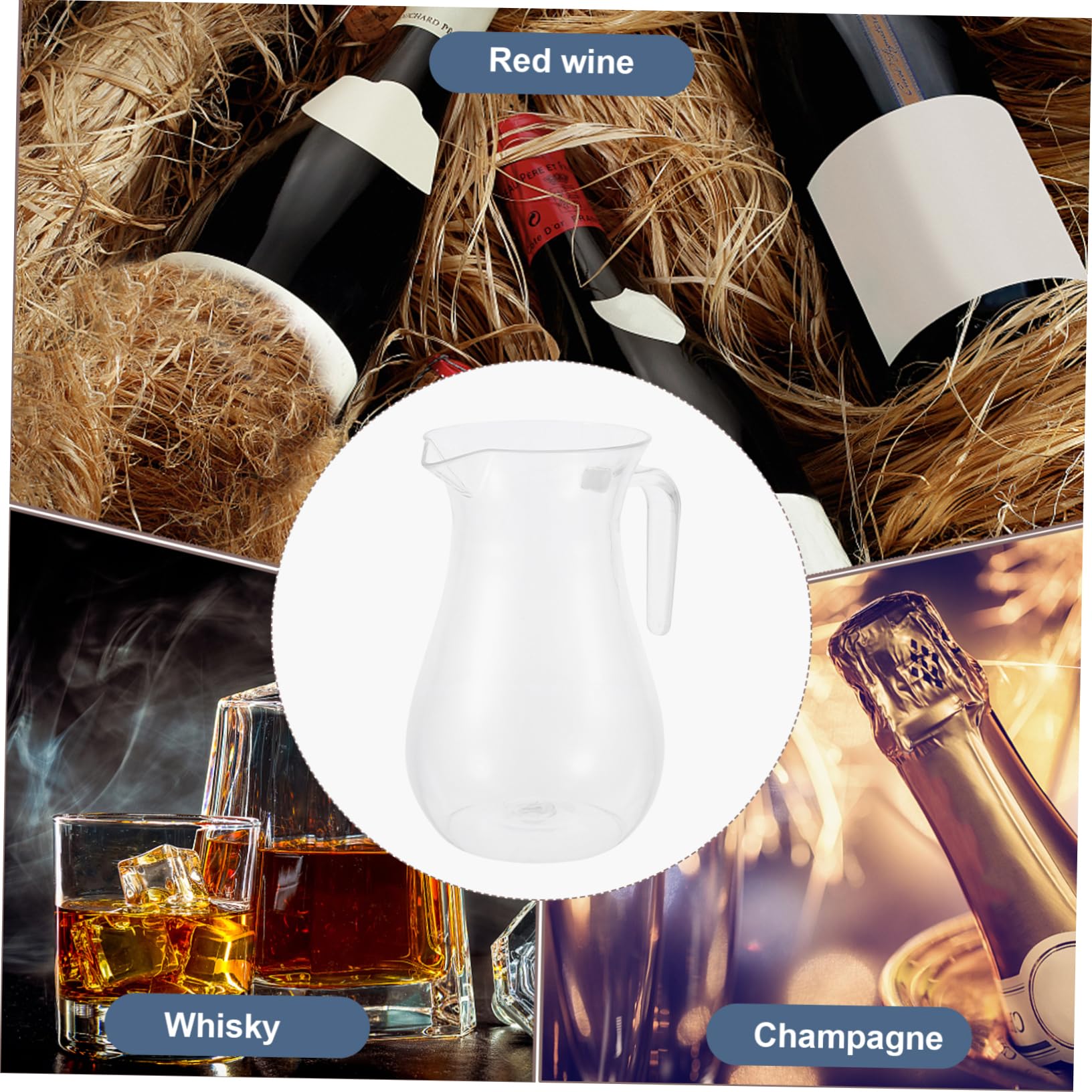 Lot De 3 Distributeurs De Vin Bec Verseur Carafe À Vin Aérateur Distributeur De Boissons Distributeur De Boissons Bouteille De Boissons Décanteur En Acrylique PC