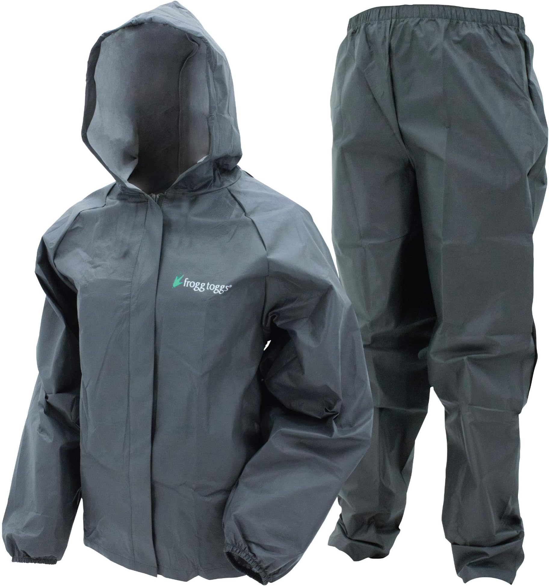 FROGG TOGGS Youth Ultra-Lite2 Waterproof Breathable Protective Rain Suit, Carbon, Small