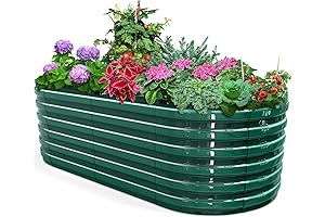Kingbird Raised Garden Bed - Screwless Galvanized Planter for Outdoor Gardening