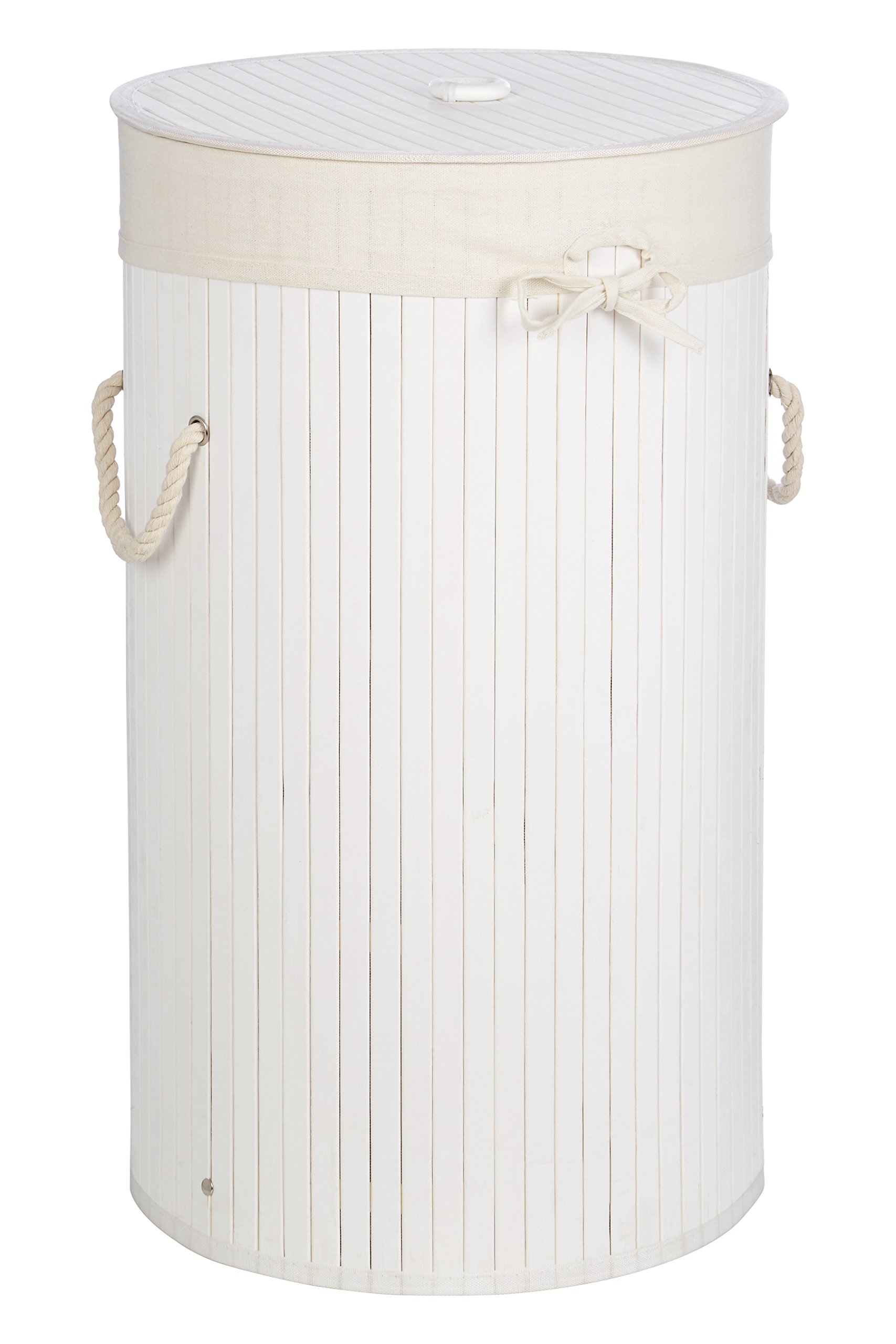 Orsina Kankyo Round White Bamboo Laundry Hamper from B&Q