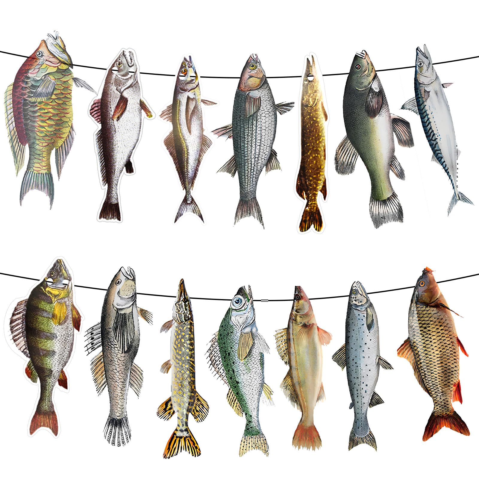 Fishing Birthday Decorations,Gone Fishing String Hanging Banner Fishings Banner for Birthday Engagement Camping Retired Barbecue Outdoor Game Party