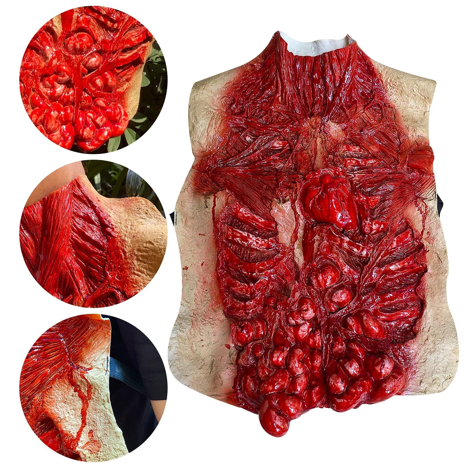 Makoike Halloween Bloody Props Body Parts Costume Intestine Torso Chest Fake Dead Body Scary Zombie Halloween Decor Props - Image 2