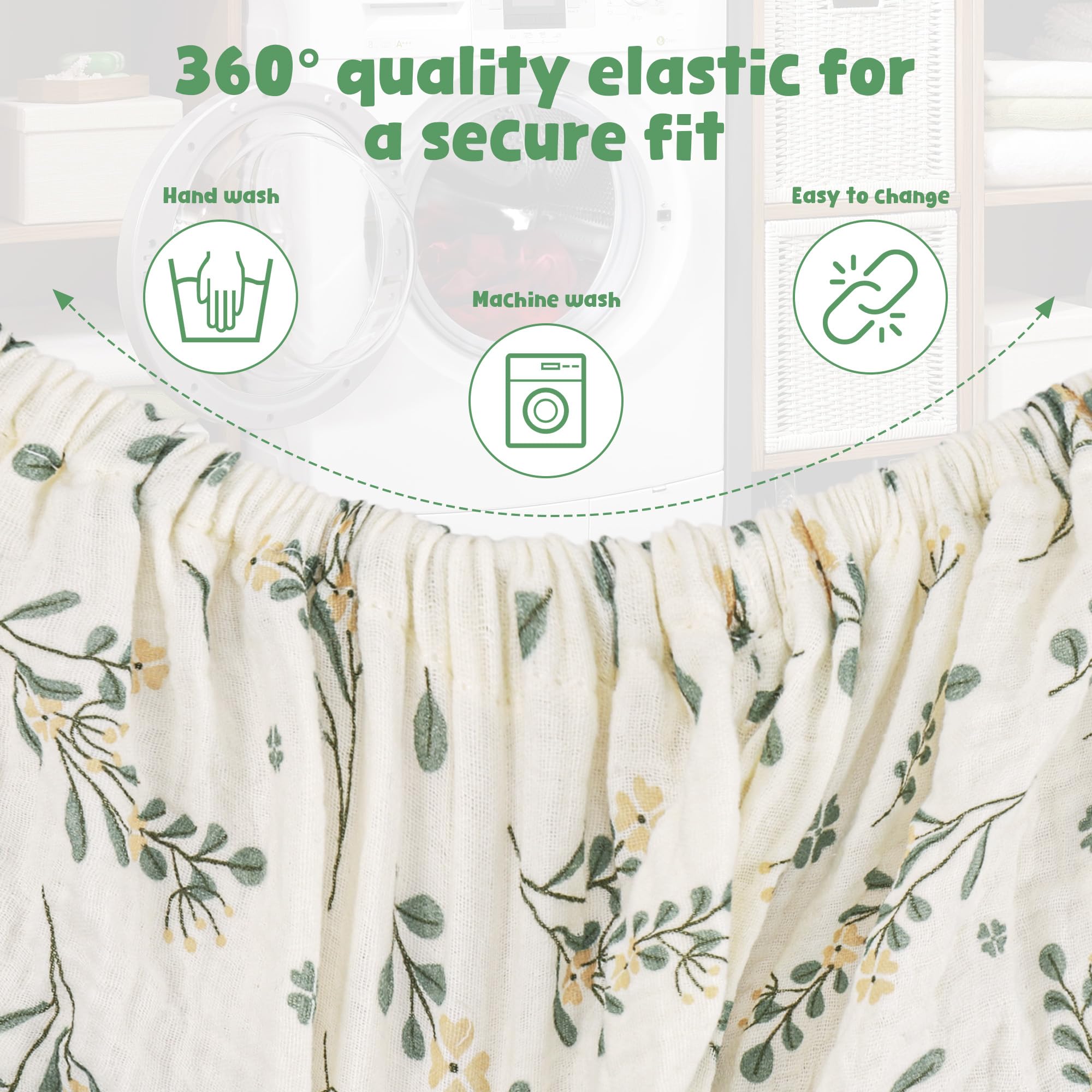 Huiguli 3 Pack Moses Basket Sheets, 100% Muslin Cotto, Newborn Pram Sheets 83×43 cm - Image 4