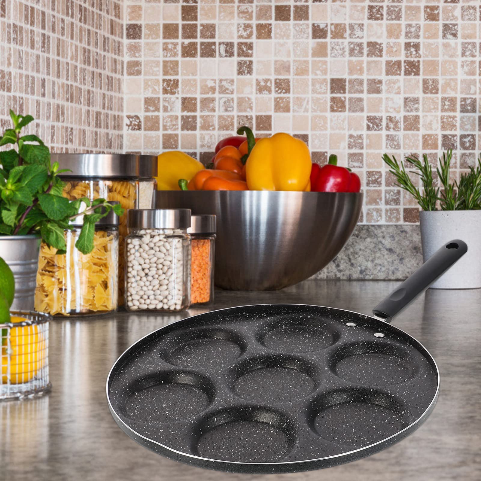 MAGICLULU Spiegeleipfanne mit Fächern Antihaftbeschichtet Bratpfanne für Omeletts und Eier Küchenhelfer aus Robustem Material für Zuhause und Restaurants