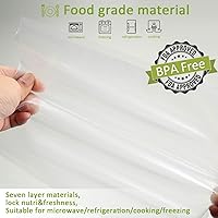 Vista 4 de Bolsas selladoras al vacío, precortadas de 150 galones 11x16, cuarto de galón 8x12, pinta 6x10, a prueba de olores, prevención de pinchazos