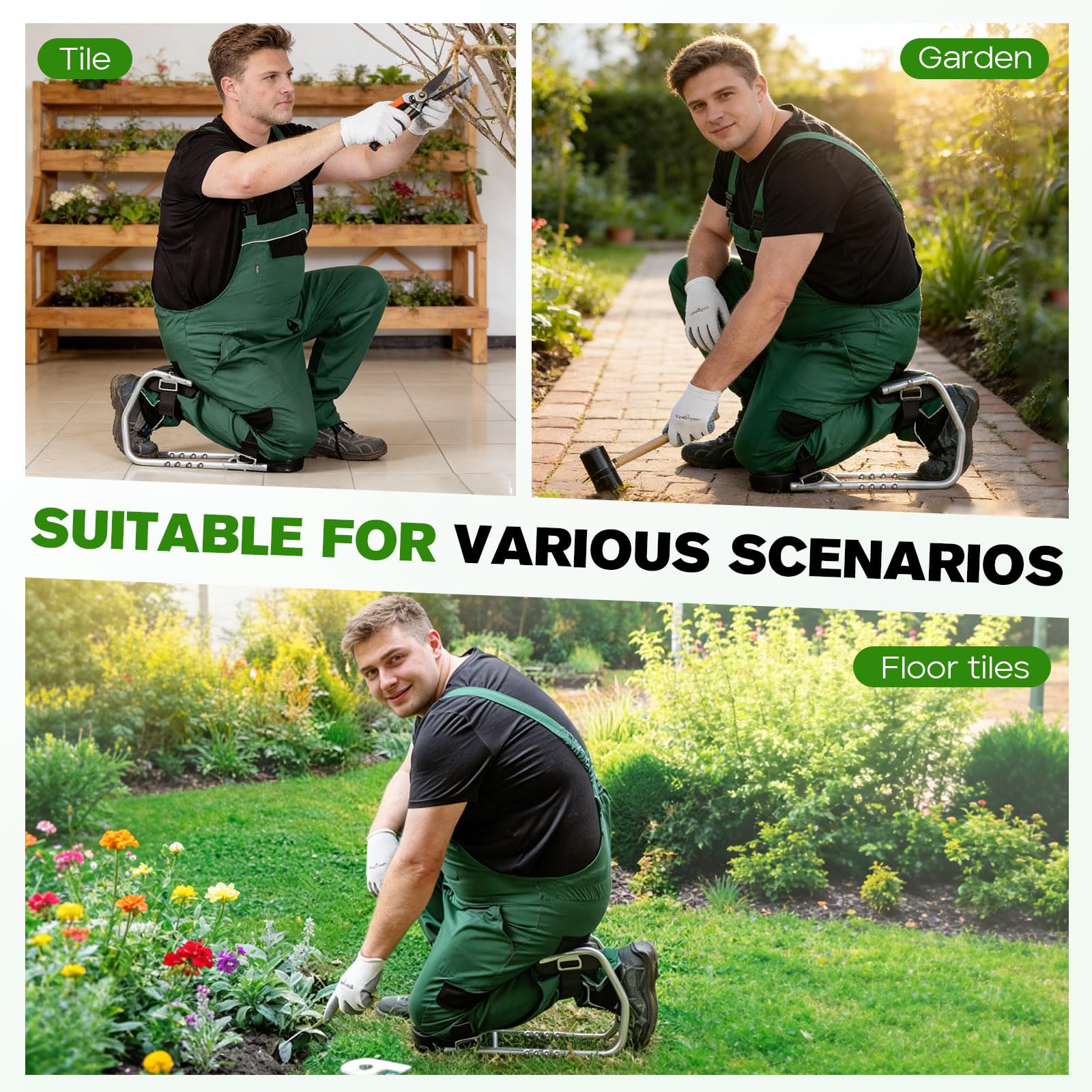 3 In 1 Kniesitz,Höhenverstellbar 45-62cm,Edelstahl,Kniepolster Für Die Gartenarbeit,Schmerzfrei Knien & Bequem Sitzen,Kniesitz Für Garten,Bau & Handwerk,Geeignet Für Personen Unterschiedlicher Größe