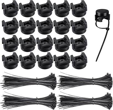 Molain Magnetic Zip Tie Mounts, 20Pcs Magnetic Clips with 100Pcs Magnetics Cable Ties, Heavy Duty Magnetics Wire Holder for Cable Management