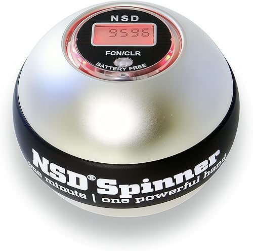 NSD Manual Spring Assisted Start Spinner Gyro Ball – Up to 15,000-18,000 RPM Premium & Durable Hand Strengthener and Wrist Exerciser for Grip