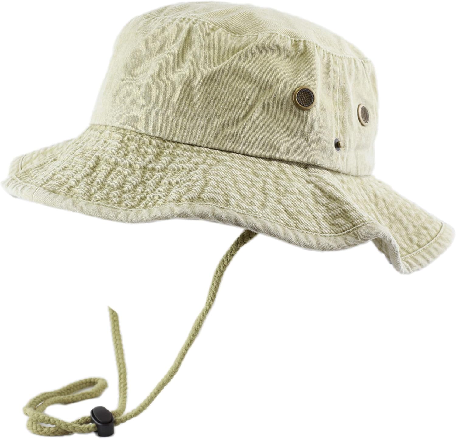 The Hat Depot Cotton Stone-Washed Safari Wide Brim Foldable Double-Sided Sun Boonie Bucket Hat - Image 2