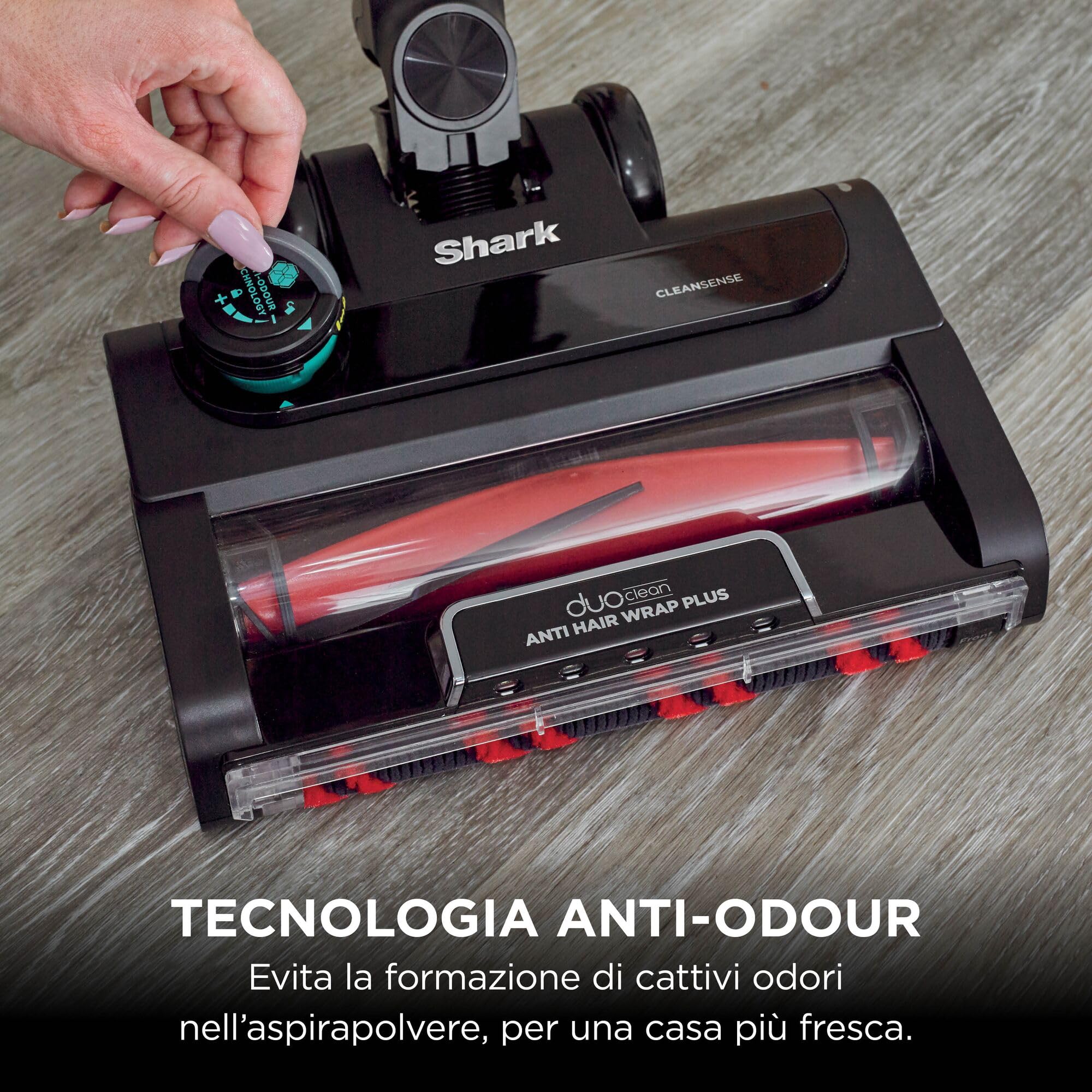 Shark Stratos - Aspirapolvere Senza Fili - Funzioni Anti-Hair Wrap, CleanSense IQ, PowerFins Plus - 60 Minuti di Autonomia - Modello IZ400EUTBK, Colore Rame