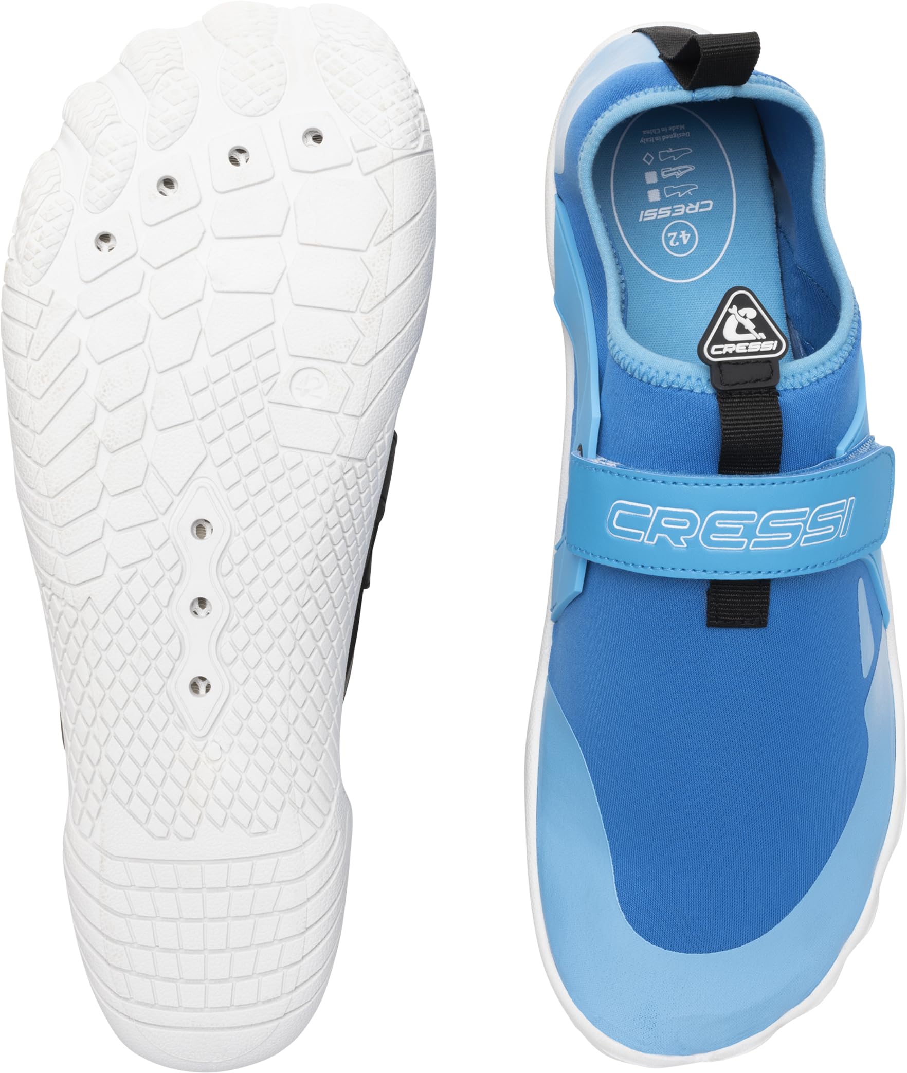 CRESSI Geko Shoes Azure/White 43 - Unisex buty rockowe, idealne do wciągających wrażeń w środowisku wodnym z bezpośrednim połączeniem z dnem morskim, lazurowe/białe, 43