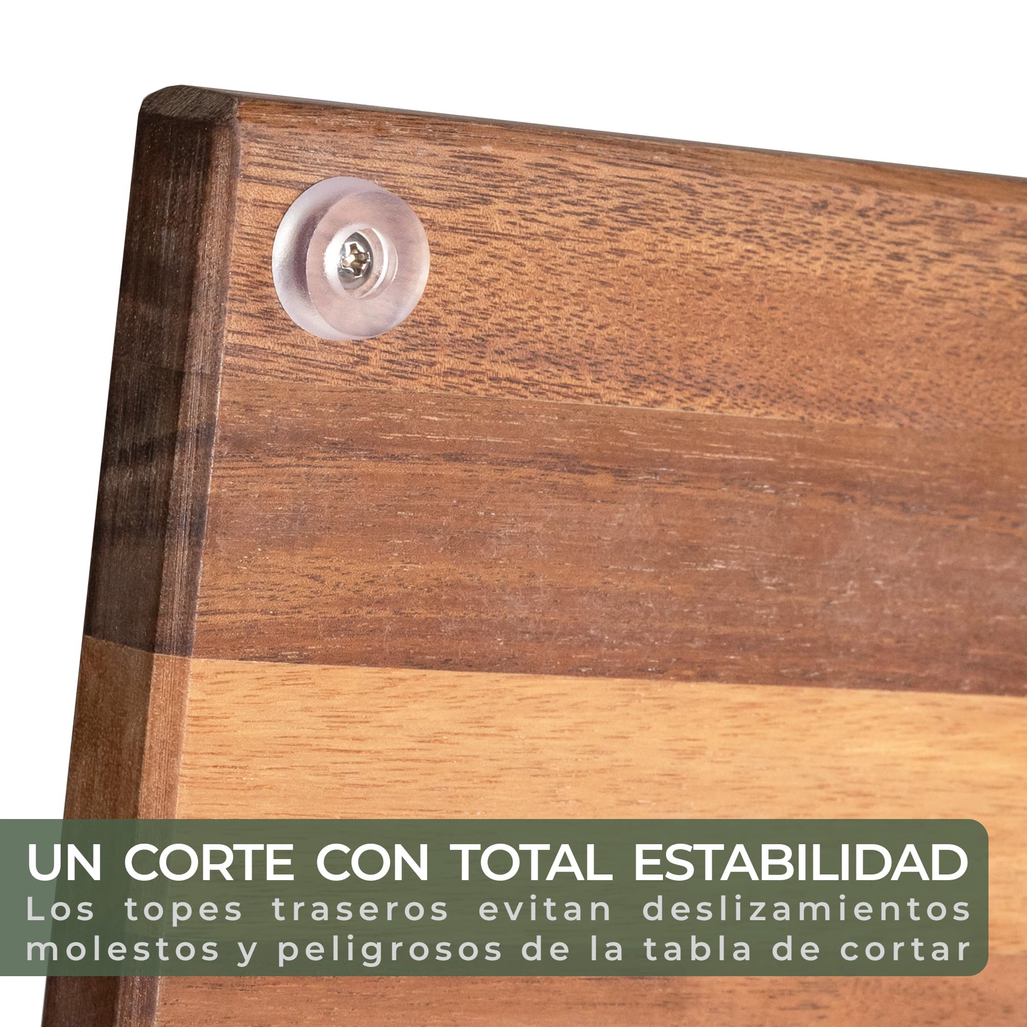 WALDWERK Tablas de Cocina (40x30 / 33x24 / 26x18 cm) de madera maciza de acacia – Juego de 3 tablas de cortar con soporte – Tabla cortar cocina de 2 cm de grosor con canal para jugos – Tablero madera