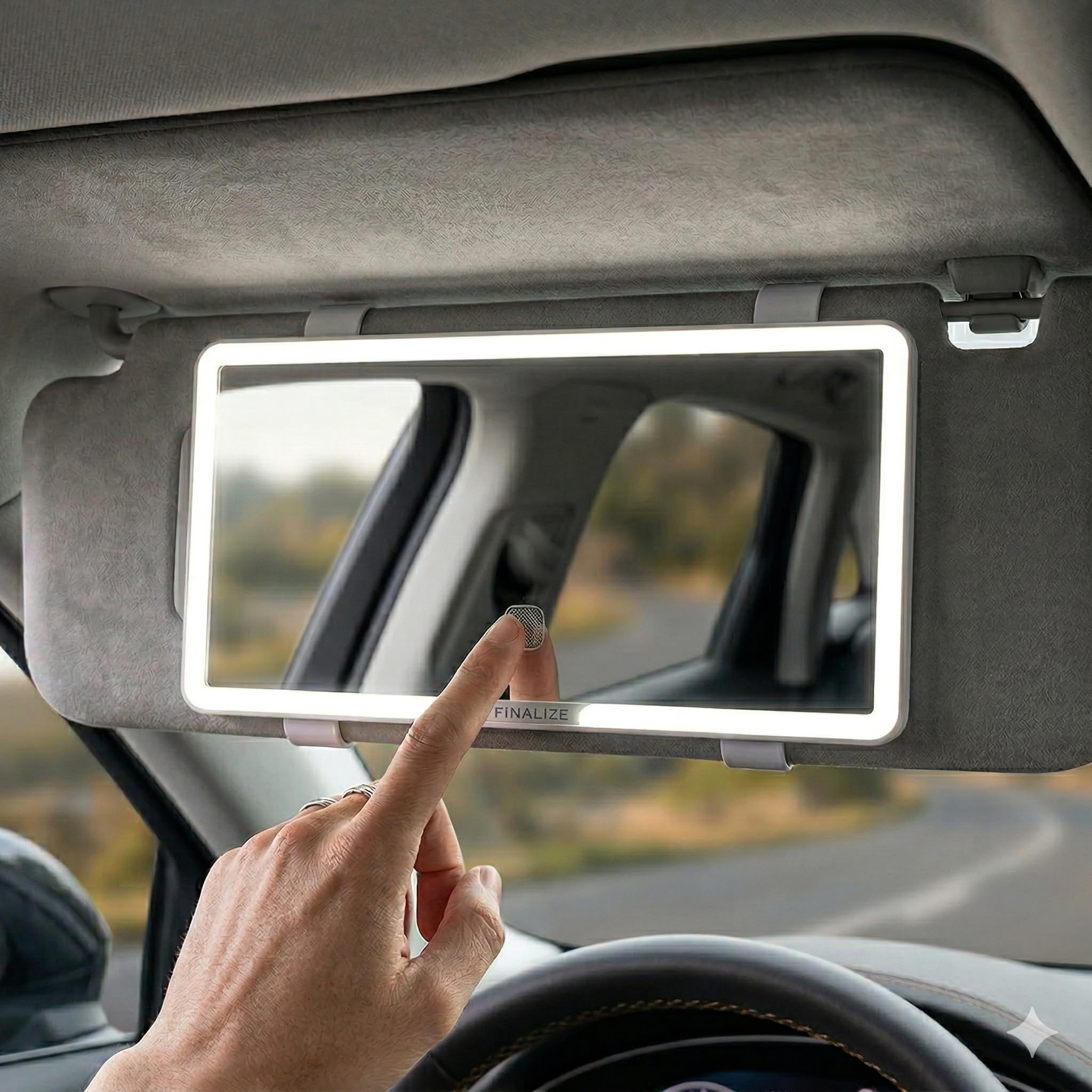 Car Sun Visor Vanity Mirror,Big Led Mirror with 3 Light Modes & 80 LEDs,Rechargeable Makeup Mirror - Dimmable Touch Control, Light Up Universal Fit (Car Vanity)-image-45